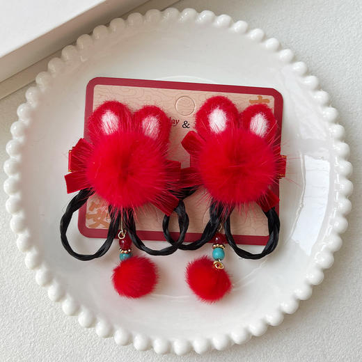 毛球流苏福气对夹发夹-纪念日百货门店同款167745354 商品图1