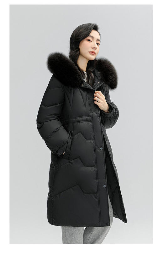 卉遇&长款连帽大毛领羽绒服HY-45 商品图9