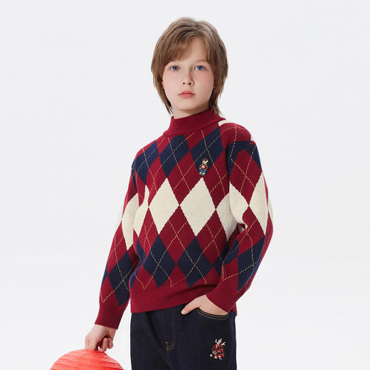 【MQD】童装男大童冬涂鸦童趣新年红色龙年本命年儿童毛衣针织衫潮 商品图0