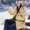 新国标90白鸭绒加肥加大码胖mm200斤收腰中长款孕妇羽绒服女2508 商品缩略图0