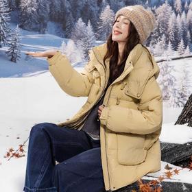 新国标90白鸭绒加肥加大码胖mm200斤收腰中长款孕妇羽绒服女2508