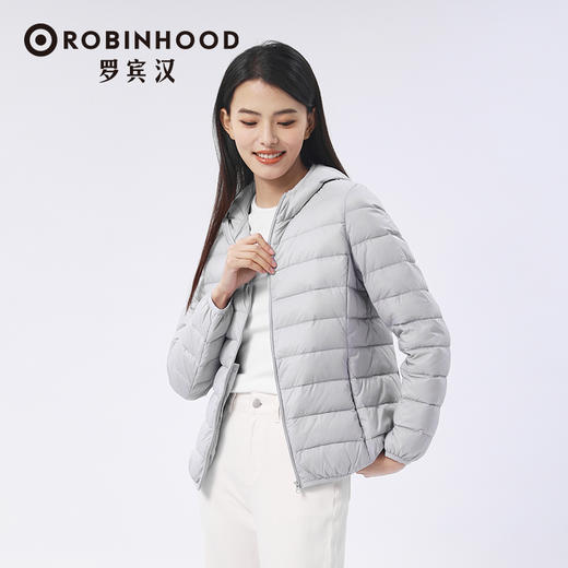 罗宾汉秋冬女款保暖薄款冬季连帽羽绒服-R238Y51133 商品图2