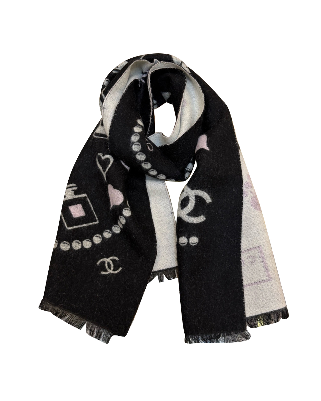 女款羊绒珍珠coco大号围巾he025