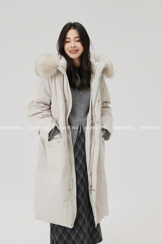 【门店同款】ENJOY冬季“暖冬知性”狐狸毛连帽长款羽绒服 167695342 商品图1
