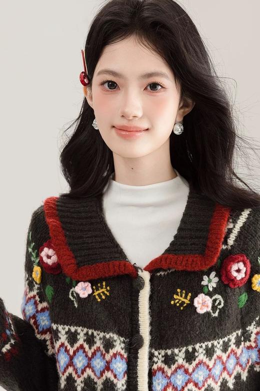 Stay2Weeks 费尔岛提花翻领针织开衫外套 21761 商品图1