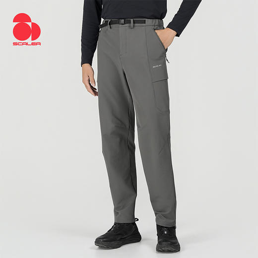【弹力磨毛软壳长裤】SCALER/思凯乐 男女款防泼水舒适保暖裤子F3516D56 商品图1