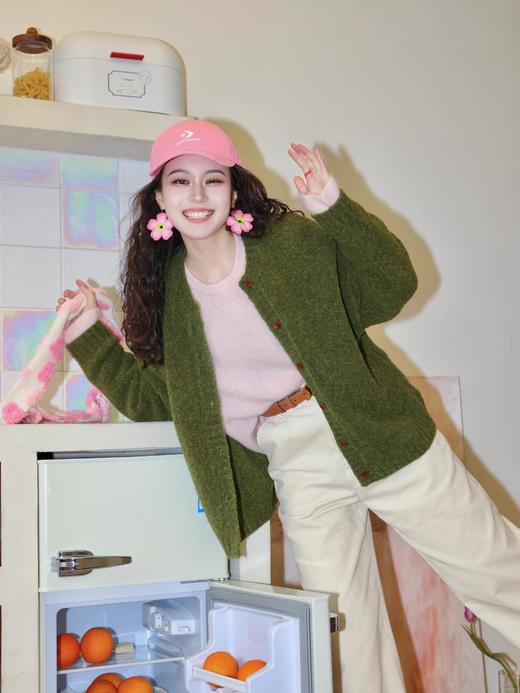 苔藓绿复古毛衣巨显白超治愈绿野仙踪羊毛开衫 商品图12