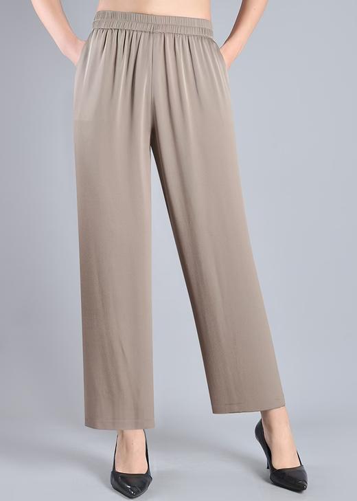 「断码清仓」全松紧腰桑蚕丝直筒裤子 黑色 2XL  咖色L码  ZFYY132 商品图2