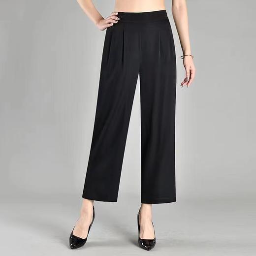 「断码清仓」全松紧腰桑蚕丝直筒裤子 黑色 2XL  咖色L码  ZFYY132 商品图0