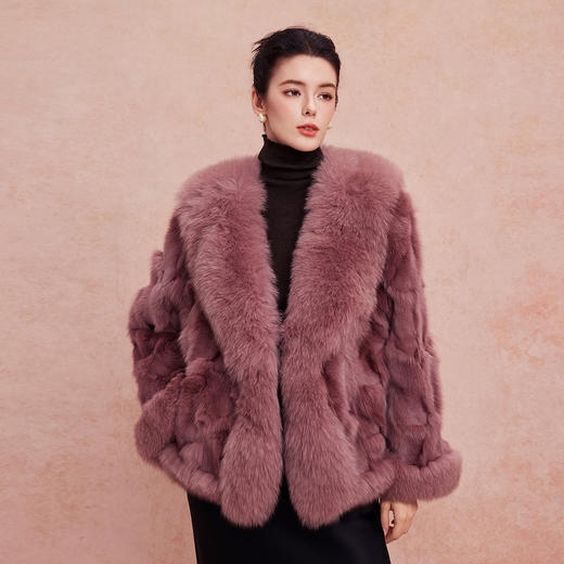 QP604斯尔丽2025冬季新款进口狐狸毛贵妇皮草高级复古奢华皮草长外套 商品图2