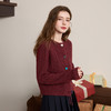 三彩2026春季新款绞花外套开衫爱心纽扣针织衫圆领毛衫复古M 商品缩略图3