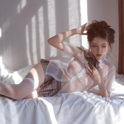 【情趣内衣】霏慕 清纯透视衬衫格子jk装6903 商品图11