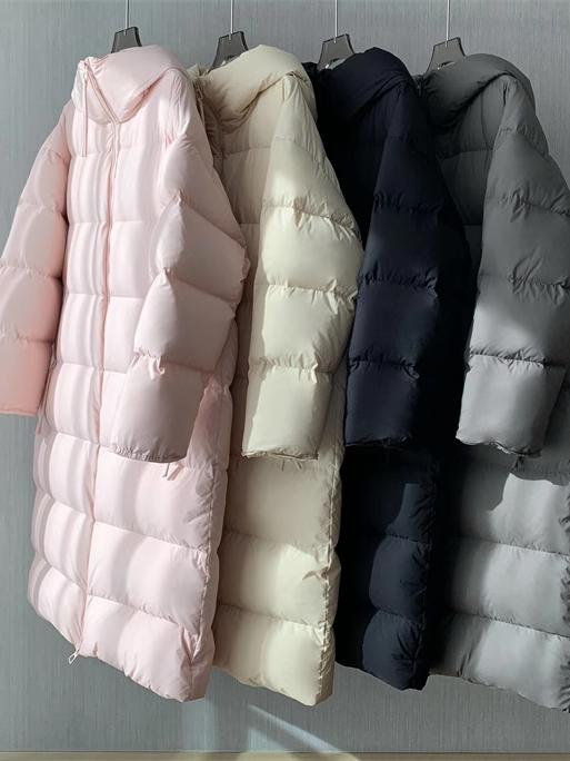 卉遇90白鹅绒长款经典百搭泡芙冰淇淋色系羽绒服HY-62 商品图11