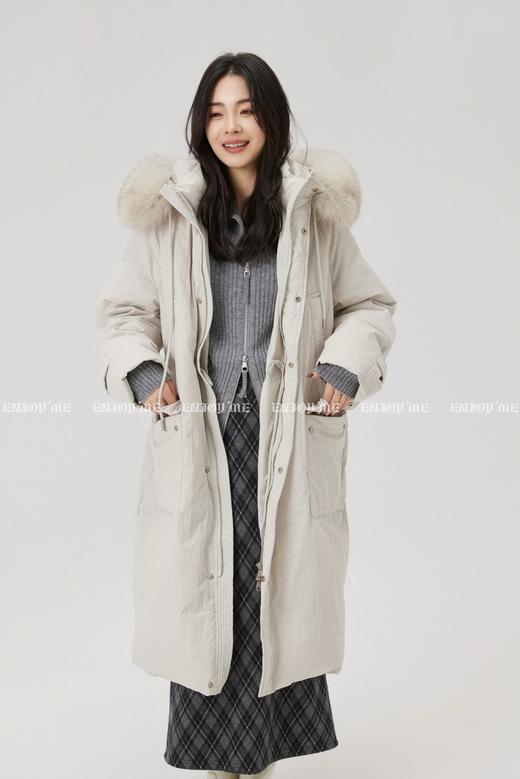 【门店同款】ENJOY冬季“暖冬知性”狐狸毛连帽长款羽绒服 167695342 商品图0