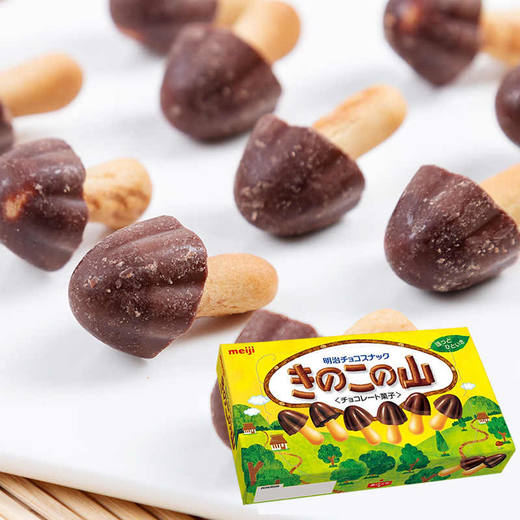 明治蘑菇之山巧克力味饼干66g/草莓巧克力味64g/152915/055288 香浓酥脆休闲零食 商品图3