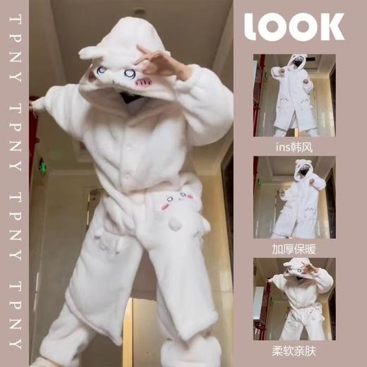 珊瑚绒睡衣玲娜贝儿带耳朵套装连帽卡通加厚睡裙女家居服外穿加绒 商品图0