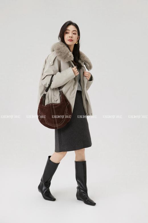 【门店同款】ENJOY冬季“游牧漫寻”羊毛领派克羽绒服 167695300 商品图4