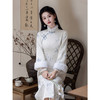 白色旗袍加绒加厚冬装刺绣改良新中式LSB4129 商品缩略图2