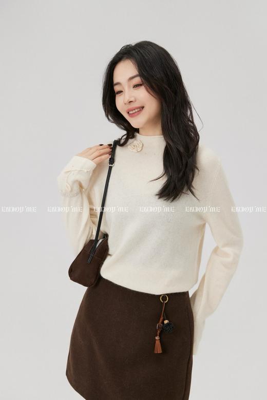 【门店同款】ENJOY冬季“暖冬软糖”重工钩花半高领 168099649 商品图6