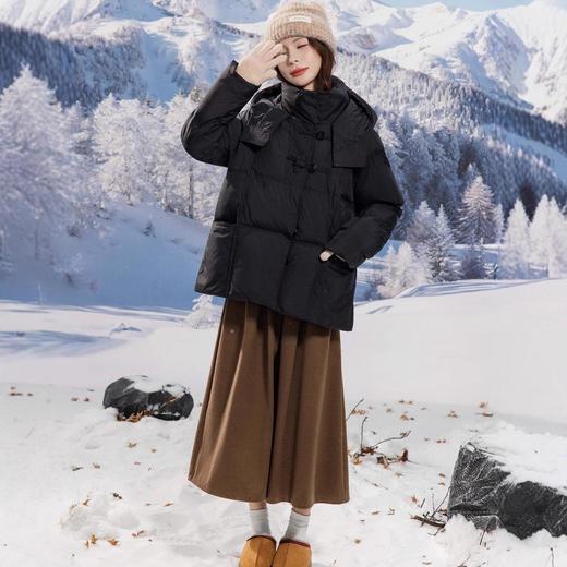 新国标90白鸭绒加肥加大码胖mm200斤中国风盘扣羽绒服女大码2520 商品图3