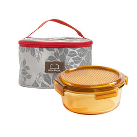 LCB267FU 乐扣乐扣 贝加尔提袋圆形玻璃保鲜盒二件套