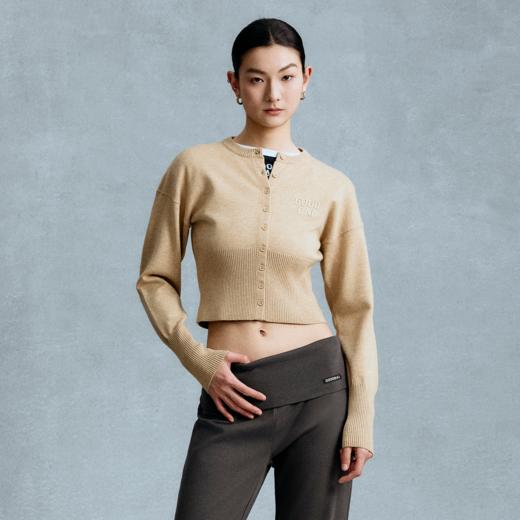 GOODBAI 秋冬新款圆领收腰长袖针织开衫 商品图0