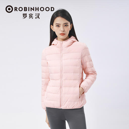 罗宾汉秋冬女款保暖薄款冬季连帽羽绒服-R238Y51133 商品图4