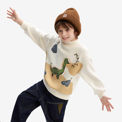 【MQD】童装男童加绒卫衣秋冬新款保暖打底衫儿童加厚打底衫T恤 商品图2