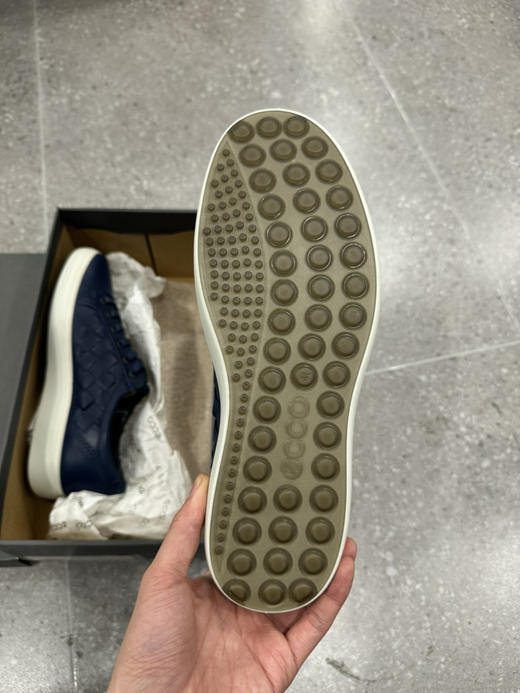 正品 ecco爱步 休闲编织系带 透气 低帮 休闲鞋 男款 蓝色 全新原盒 尺码41号0479 商品图4