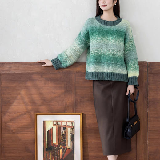 苏苏姐家骄阳条纹毛衣手工DIY棒针衣服毛线团自制材料包 商品图1