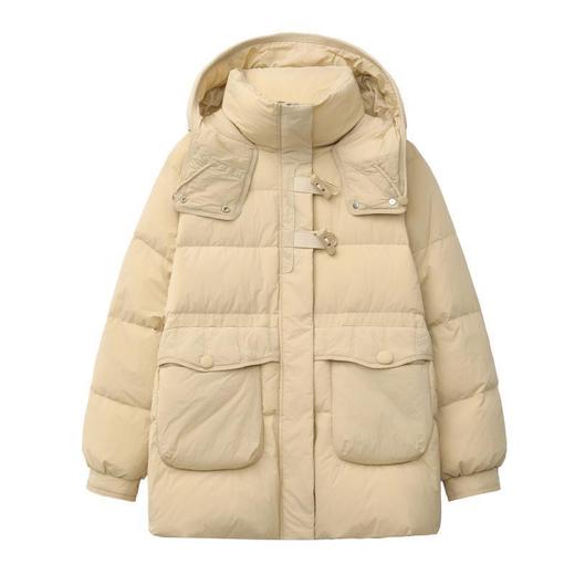 新国标90白鸭绒加肥加大码胖mm200斤收腰中长款孕妇羽绒服女2508 商品图4