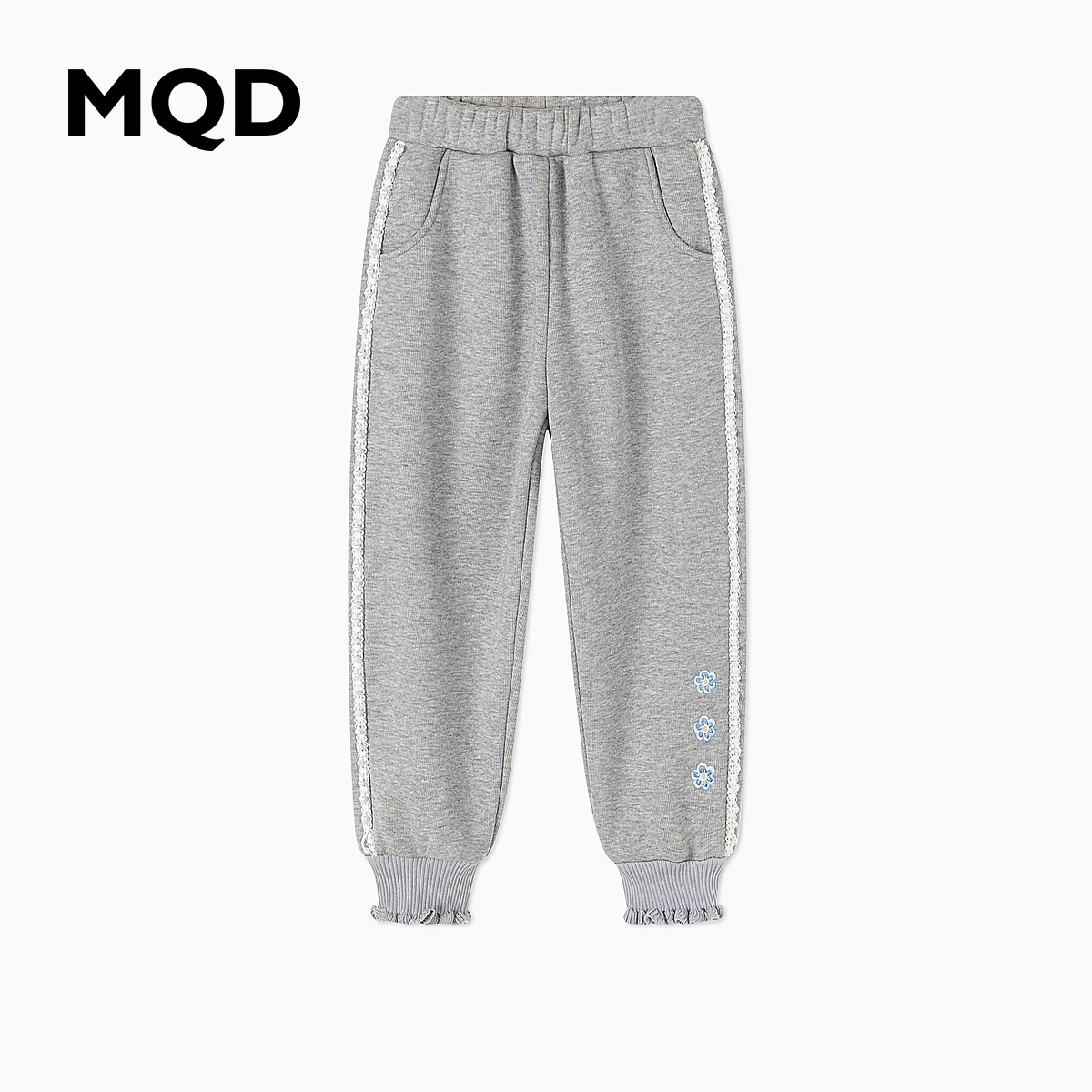 【秒3】【MQD】【专柜同款】童装女童冬季针织裤加绒运动裤儿童卫裤潮