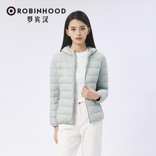 罗宾汉秋冬女款保暖薄款冬季连帽羽绒服-R238Y51133 商品图3