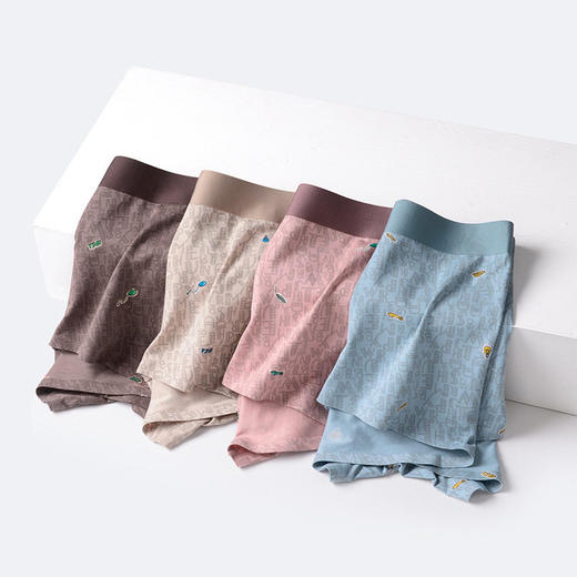 XN-TH4770  【1条】60支莫代尔男士内裤无痕印花男生短裤透气抗菌平角裤 商品图1