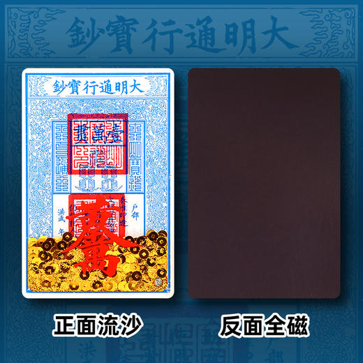 原创大明宝钞流沙冰箱贴磁吸亚克力钱币流沙日进斗金高颜值 商品图5