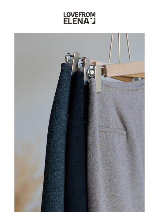 羊绒&羊毛混纺 简约高腰毛呢半身裙 商品图1