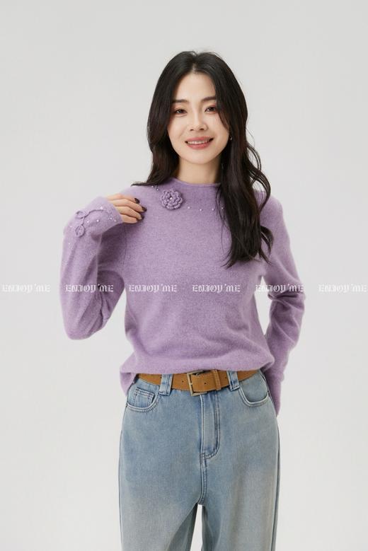 【门店同款】ENJOY冬季“暖冬软糖”重工钩花半高领 168099649 商品图0