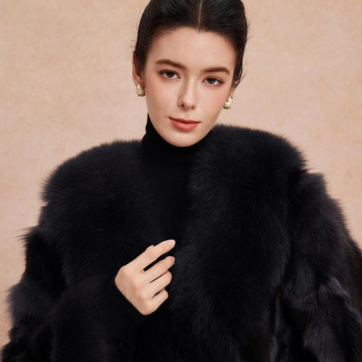 QP604斯尔丽2025冬季新款进口狐狸毛贵妇皮草高级复古奢华皮草长外套 商品图9