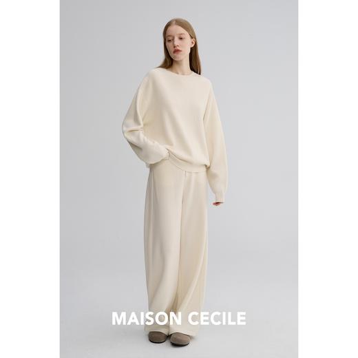 MAISON CECILE 两色|宽松中性卫衣感重工耗时廓形简约松弛针织毛衣 商品图4