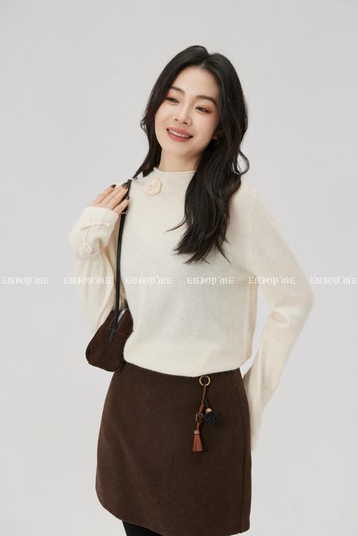 【门店同款】ENJOY冬季“暖冬软糖”重工钩花半高领 168099649 商品图3