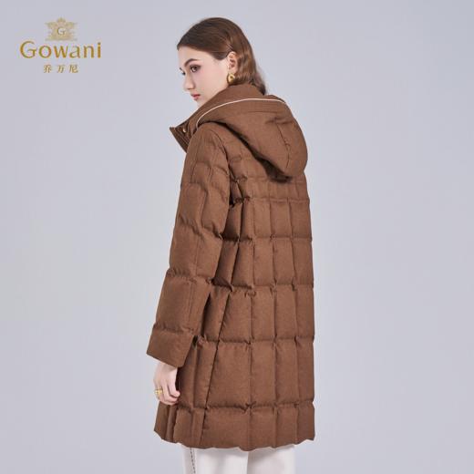 乔万尼2025冬新品连帽休闲面包服保暖白鸭绒中长款羽绒服ED4T766 商品图4