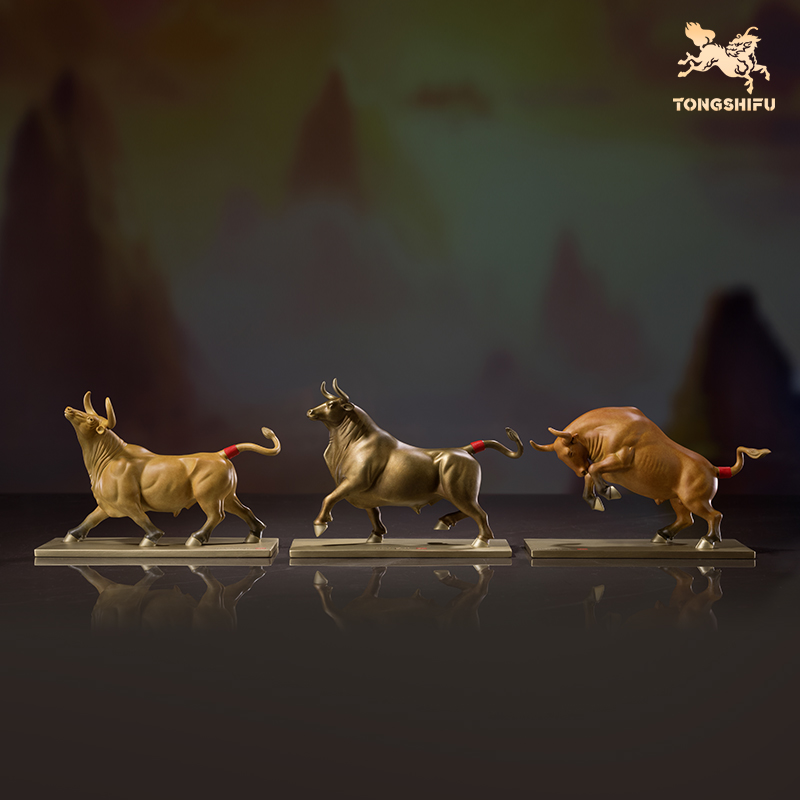 铜师傅《鸿运牛》客厅办公室铜牛开业摆件 家居装饰工艺品