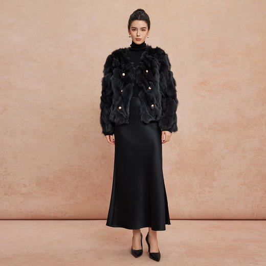 QP600斯尔丽25冬季气质名媛小香轻奢狐狸毛女士甜美温柔时尚短皮草外套 商品图11