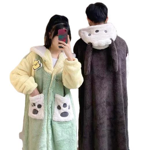 帕恰狗睡衣女秋冬季可爱卡通珊瑚绒情侣睡袍法兰绒男士家居服保暖 商品图2