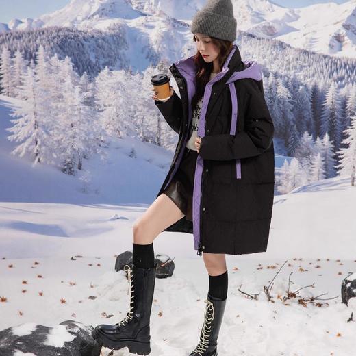 2025新款飘带胖mm300斤加肥加大码羽绒服女大码中长款羽绒服2435 商品图1