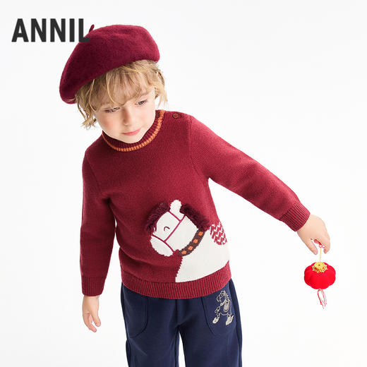【实体店同款】男童圆领针织上衣春季新款安奈儿童装XB614010 商品图2