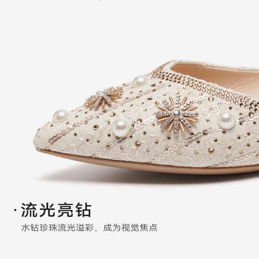 星期六26春新款新中式珍珠闪钻平底单鞋SSE1111151 商品图6