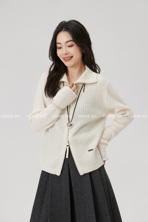 【门店同款】ENJOY冬季“暖冬知性”双头拉链小立领针织上衣 168044120 商品图1