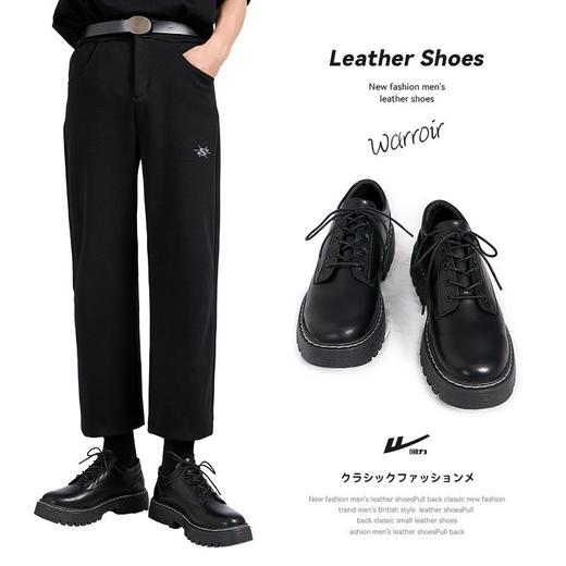 回力男鞋子2025秋季新款英伦风韩版潮流休闲皮鞋黑色厚底小皮鞋男 商品图9