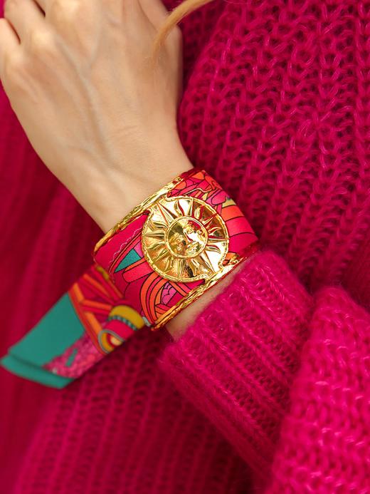 北京仓｜AN-NEE-SOLEIL-粉蓝色 无名之境 4cm 丝巾手镯［法国设计师］ 商品图0